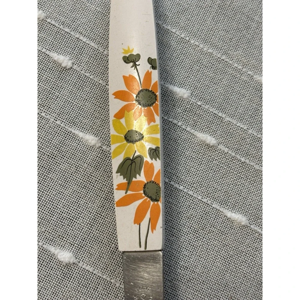 Flint USA Vintage Country Garden Soup Ladle Stainless Steel Daisy Flower EUC